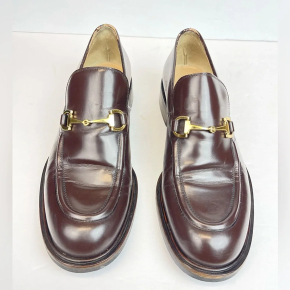 Gucci Shoes Women’s  Size 39.5C Euro Horsebit Gold Brown Leather US 9 - Picture 1 of 12